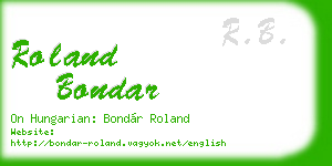 roland bondar business card