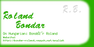 roland bondar business card